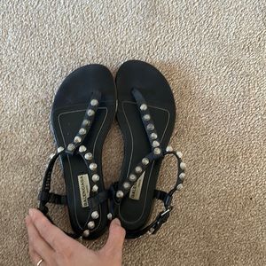 Balenciaga Paris 🇫🇷 Black Riveted Sandals ☀️⛵️